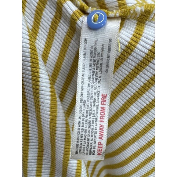 Anthropologie Pure + Good Striped Shirt Dress Yellow White Size Small - Picture 6 of 9